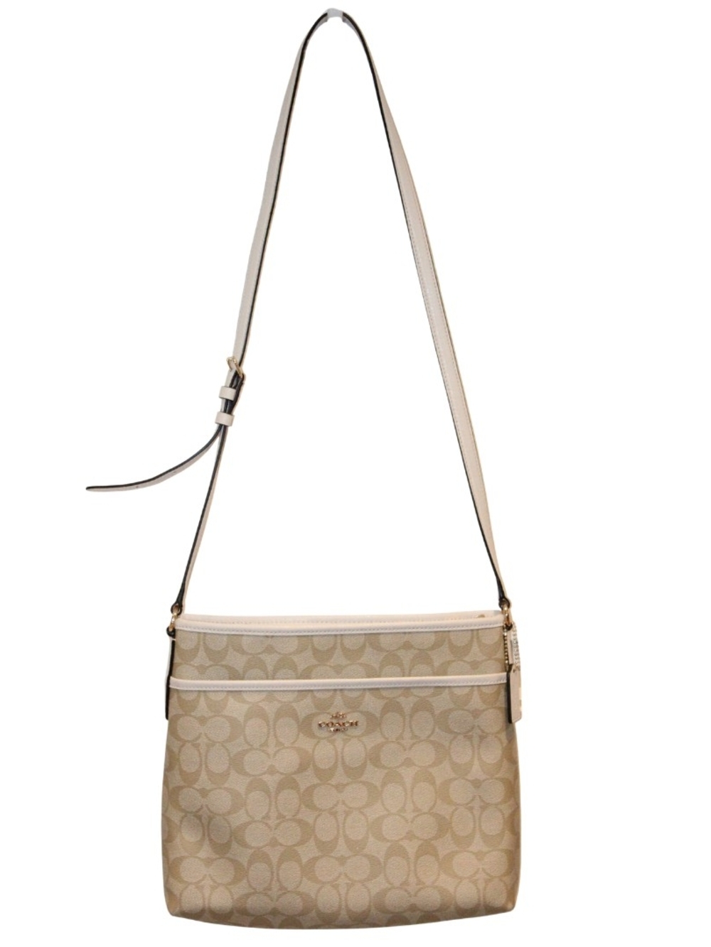 Coach Signature Canvas Crossbody Bag in Khaki/Chalk